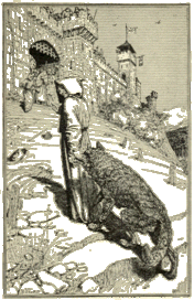 St. Francis leads the wolf of Gubbio. HJ Ford, 1912